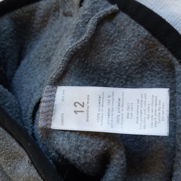 carter's sporty fleece zip-up jacket 12 months baby boy - Picture 2 of 7